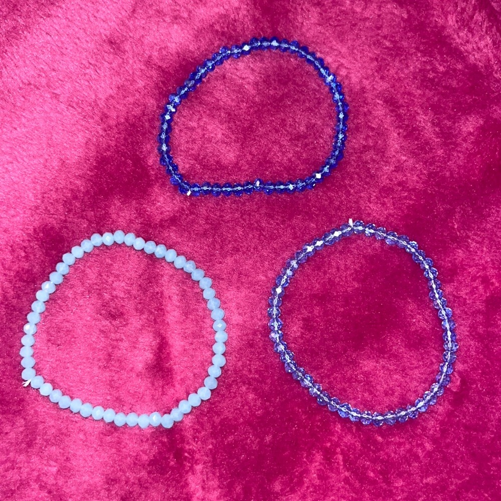 3 piece faux crystal bracelets, unisex